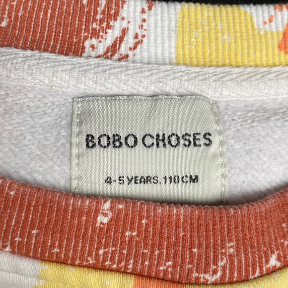 Bobo Choses Kids Orange and Pink Brushstroke Sweatshirt - Picture 4 of 4